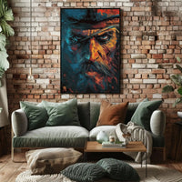 Intense Cowboy Portrait: Artistic Pop Culture Poster PosterGoat