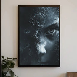 Intense Eyes Monochromatic Fantasy Artistic Poster PosterGoat