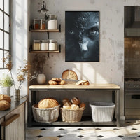Intense Eyes Monochromatic Fantasy Artistic Poster PosterGoat