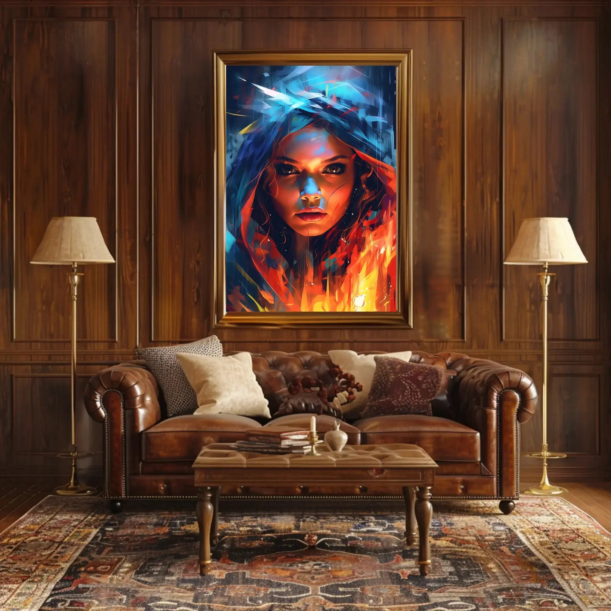 Intense Gaze Duality Abstract Artistic Pop Culture Poster PosterGoat