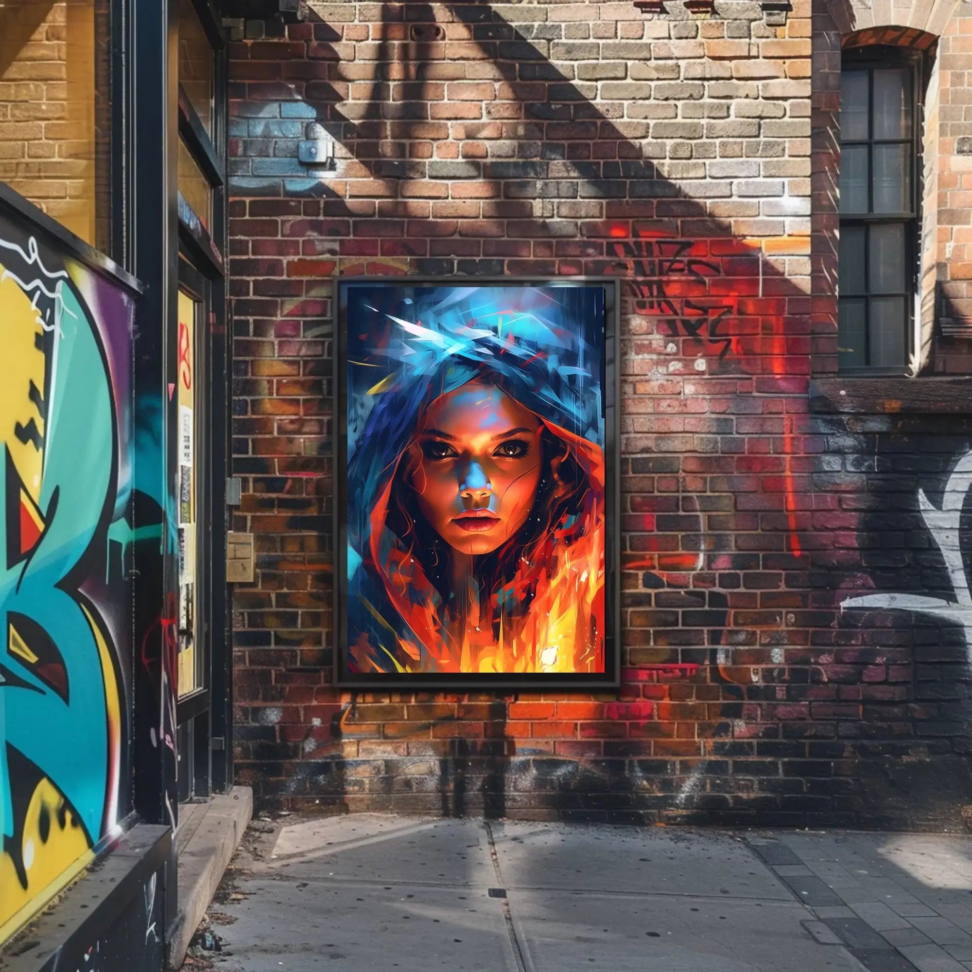 Intense Gaze Duality Abstract Artistic Pop Culture Poster PosterGoat