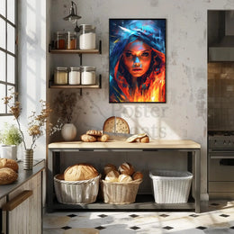 Intense Gaze Duality Abstract Artistic Pop Culture Poster PosterGoat