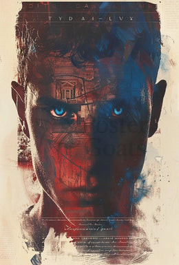 Intense Gaze with Surreal Architectural Abstract Artistic Poster PosterGoat