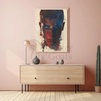 Intense Gaze with Surreal Architectural Abstract Artistic Poster PosterGoat
