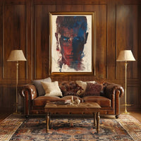 Intense Gaze with Surreal Architectural Abstract Artistic Poster PosterGoat