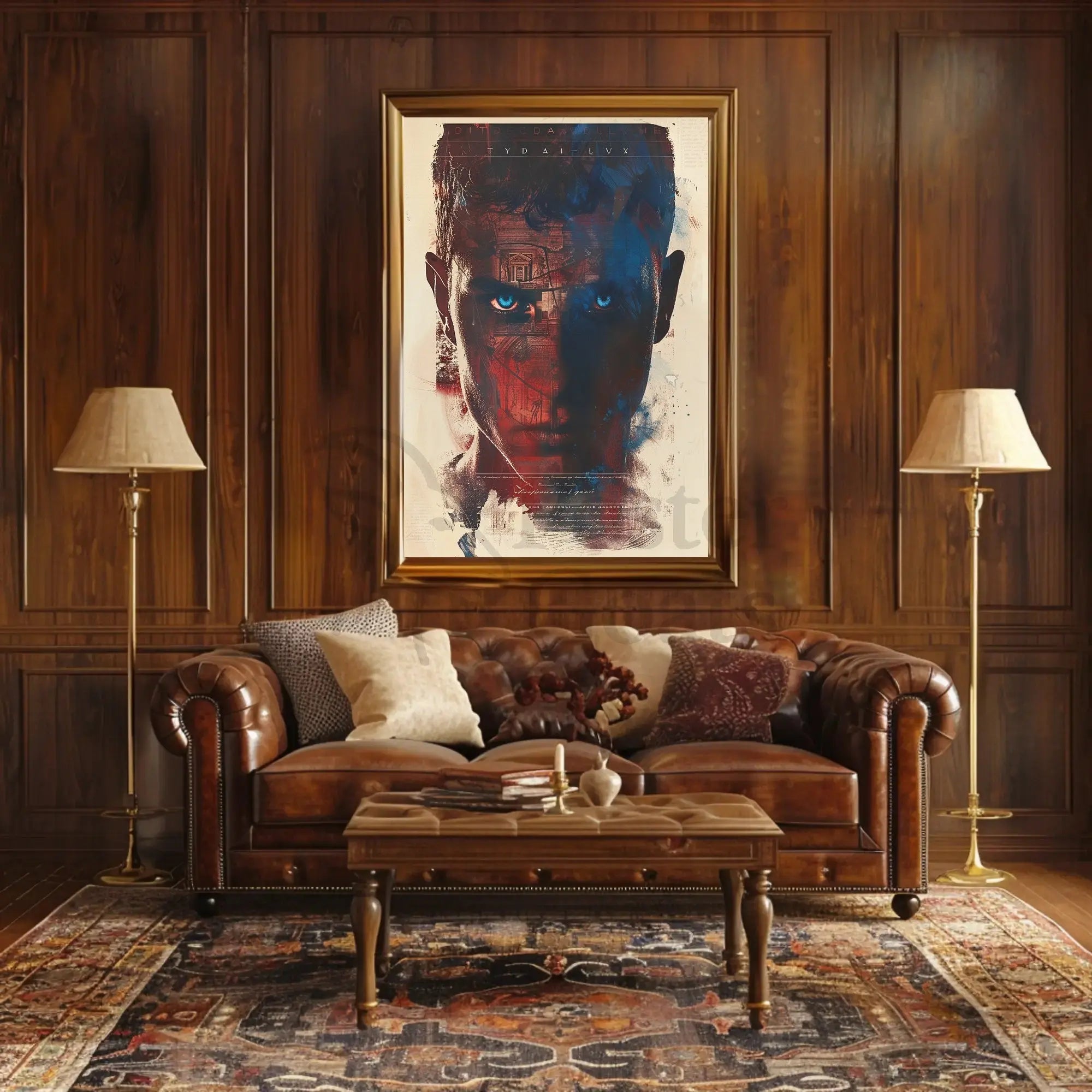 Intense Gaze with Surreal Architectural Abstract Artistic Poster PosterGoat