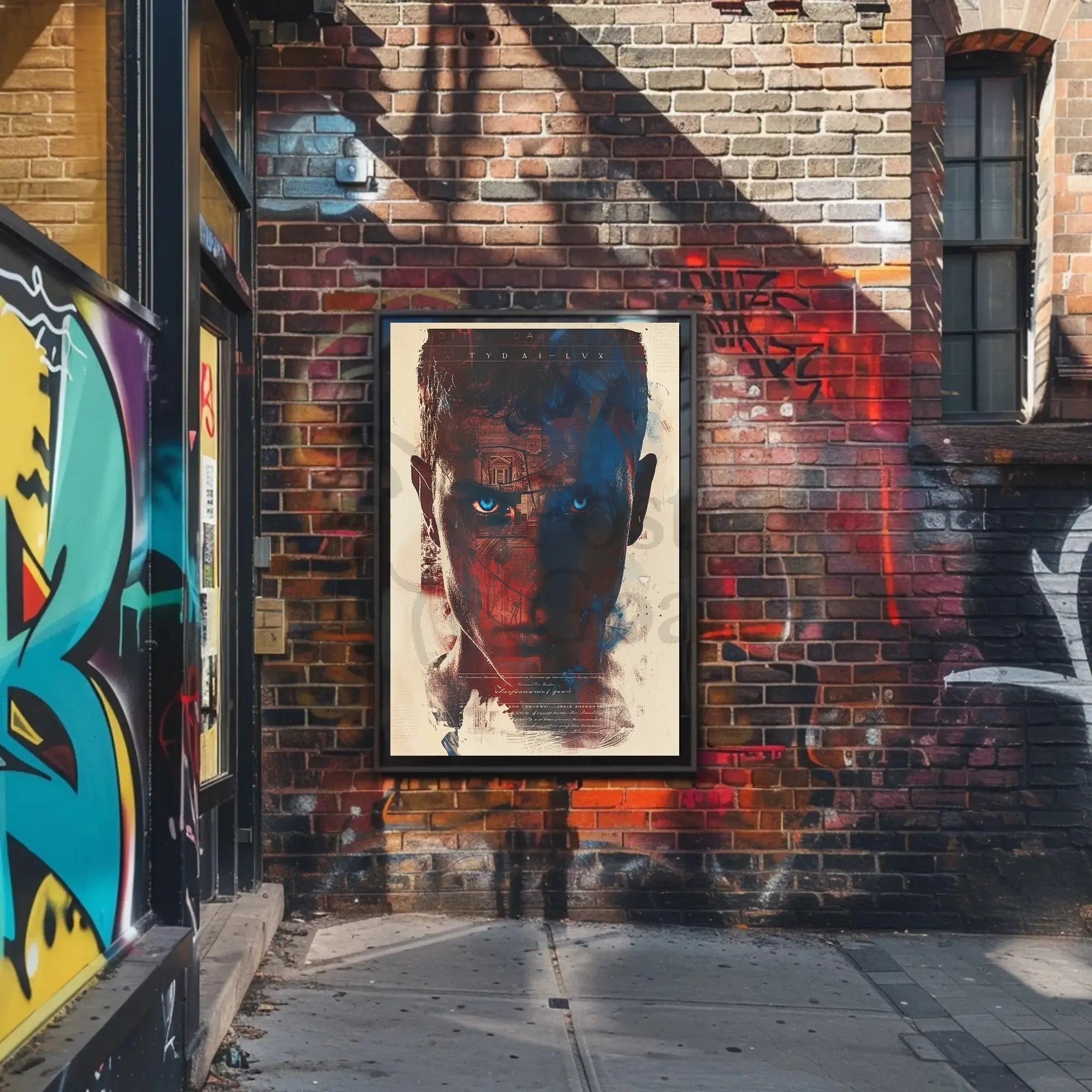 Intense Gaze with Surreal Architectural Abstract Artistic Poster PosterGoat