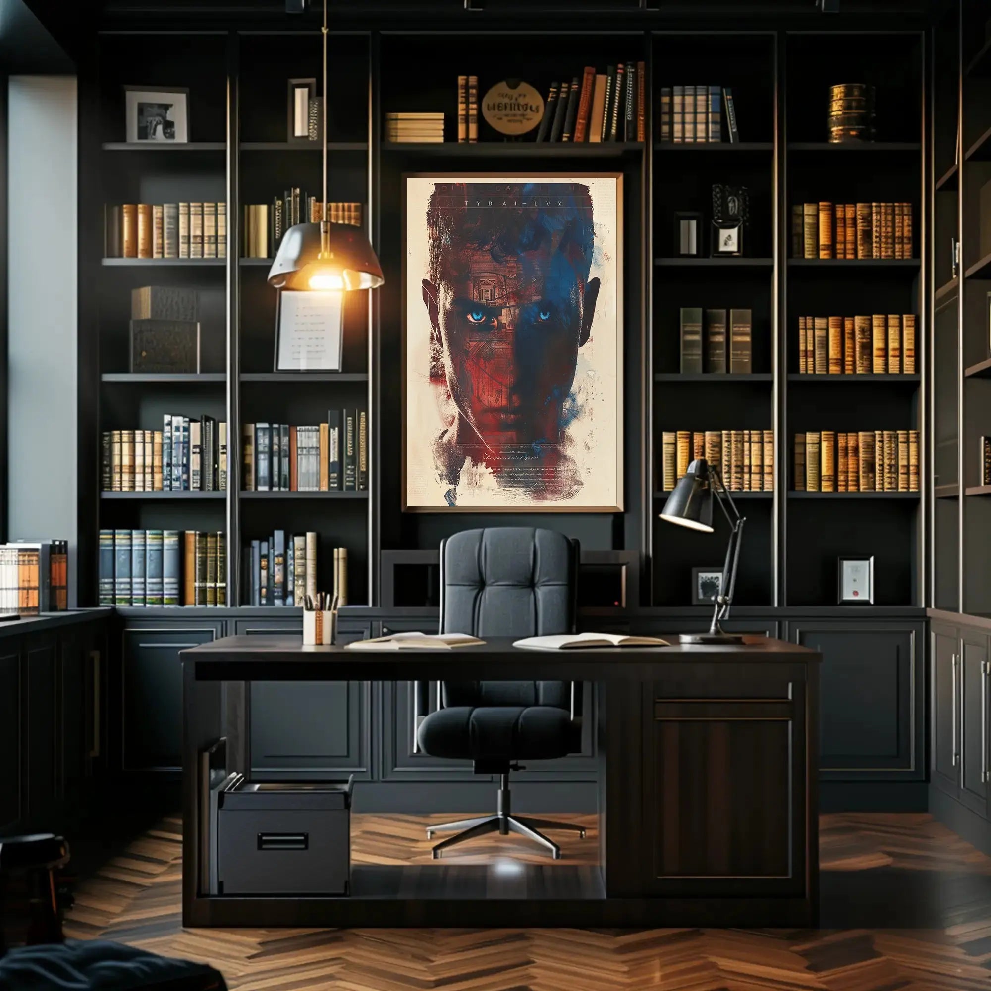 Intense Gaze with Surreal Architectural Abstract Artistic Poster PosterGoat