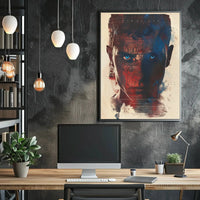 Intense Gaze with Surreal Architectural Abstract Artistic Poster PosterGoat