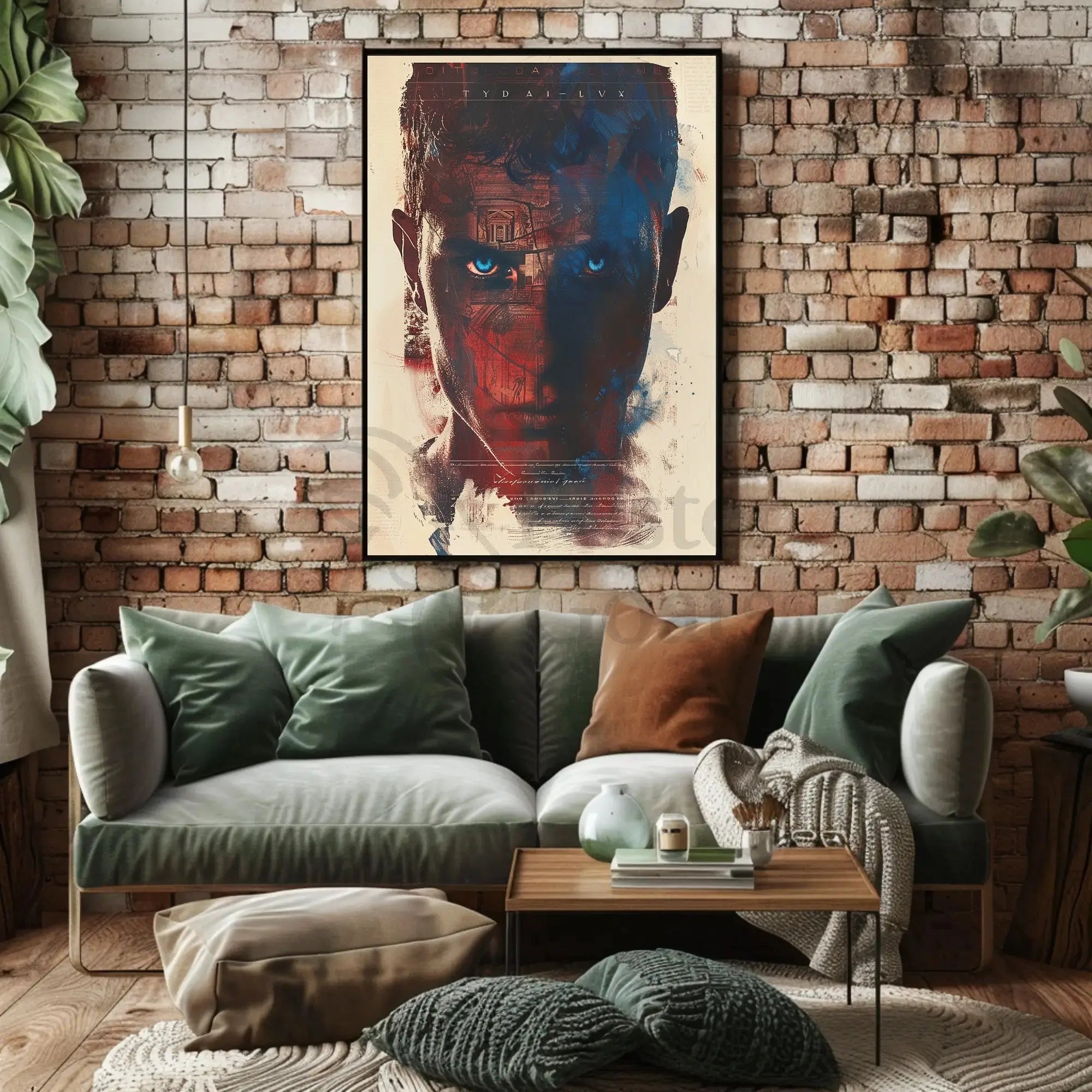 Intense Gaze with Surreal Architectural Abstract Artistic Poster PosterGoat