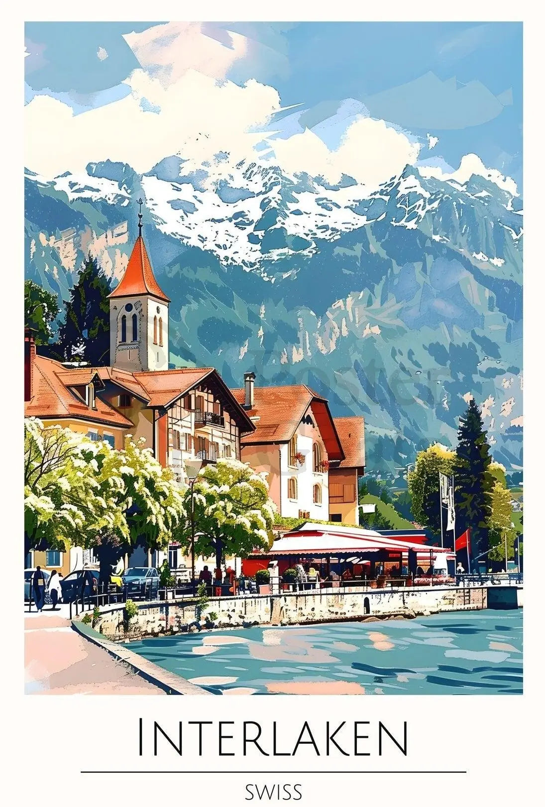 Interlaken Scenic View Travel Poster PosterGoat