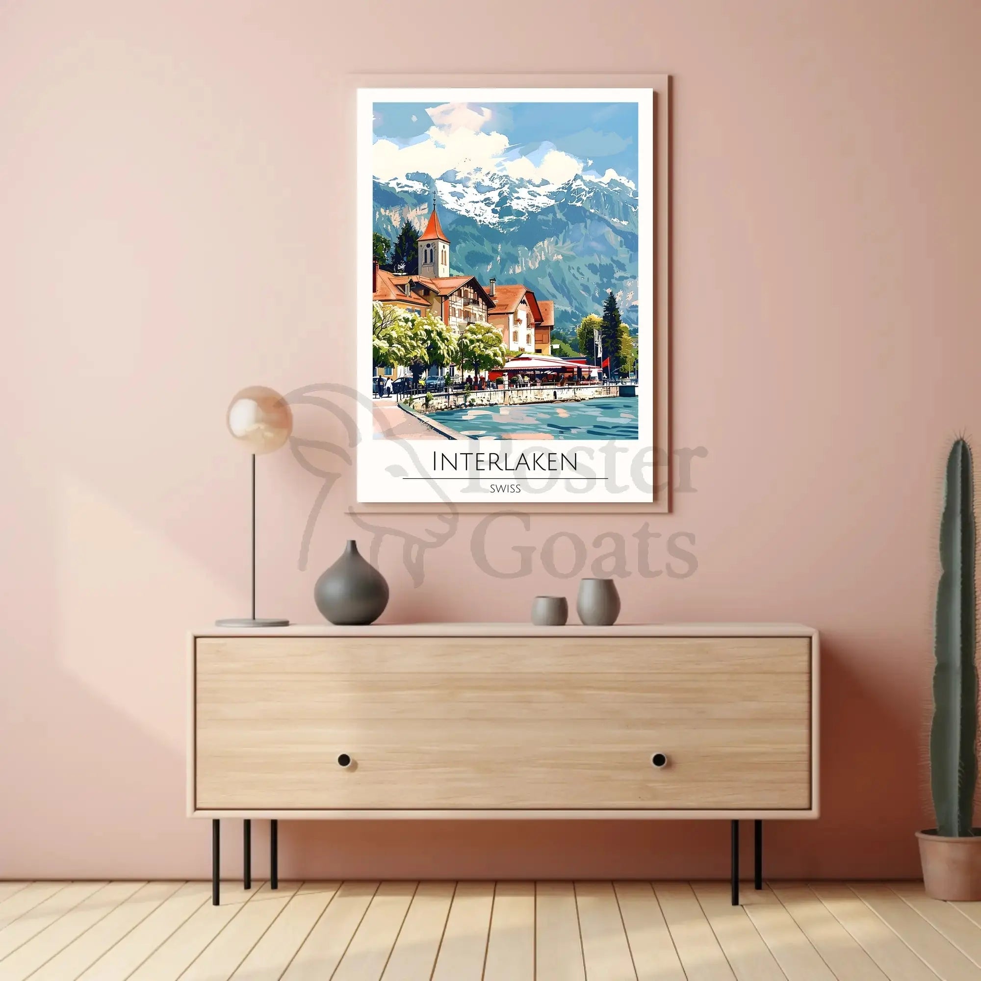 Interlaken Scenic View Travel Poster PosterGoat