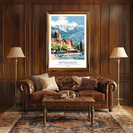 Interlaken Scenic View Travel Poster PosterGoat