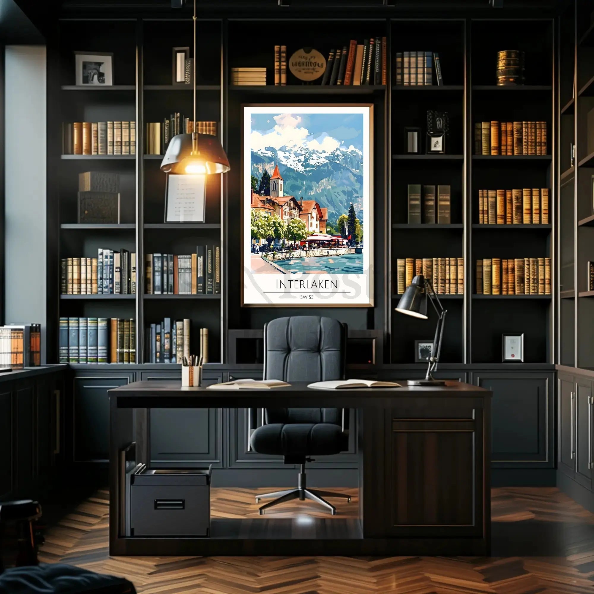 Interlaken Scenic View Travel Poster PosterGoat