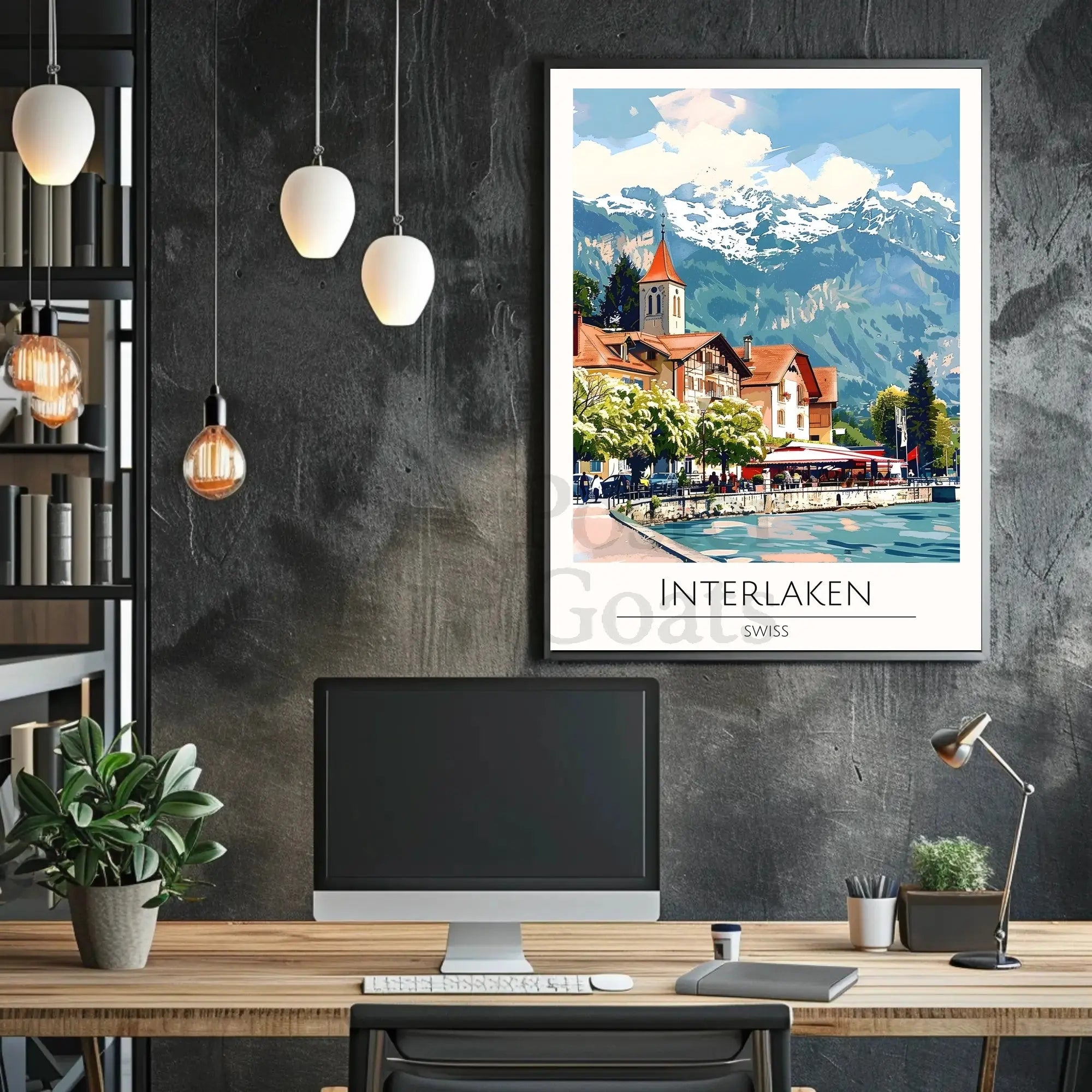 Interlaken Scenic View Travel Poster PosterGoat