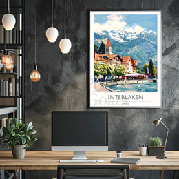 Interlaken Scenic View Travel Poster PosterGoat