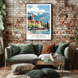 Interlaken Scenic View Travel Poster PosterGoat