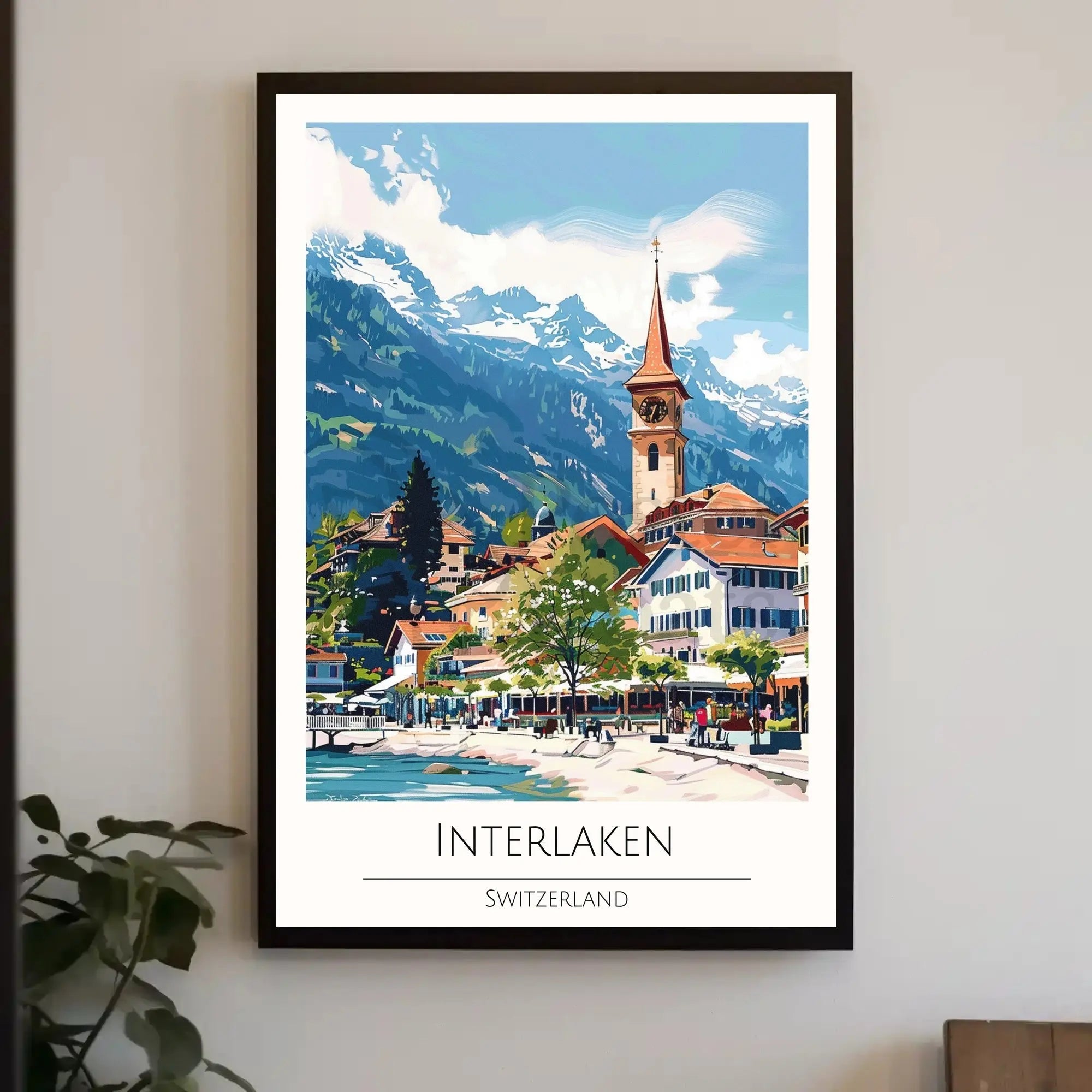 Interlaken Scenic View in Switzerland Travel Poster PosterGoat