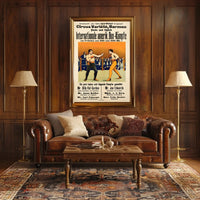 International Boxing Event Poster with Vintage Illustrative Style PosterGoat