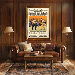 International Boxing Event Poster with Vintage Illustrative Style PosterGoat