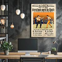 International Boxing Event Poster with Vintage Illustrative Style PosterGoat