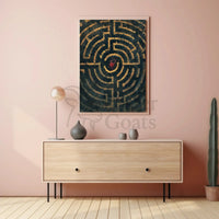 Intricate Maze Heart Design: Abstract, Artistic, or Pop Culture Poster PosterGoat
