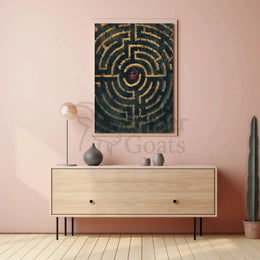 Intricate Maze Heart Design: Abstract, Artistic, or Pop Culture Poster PosterGoat