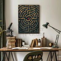 Intricate Maze Heart Design: Abstract, Artistic, or Pop Culture Poster PosterGoat