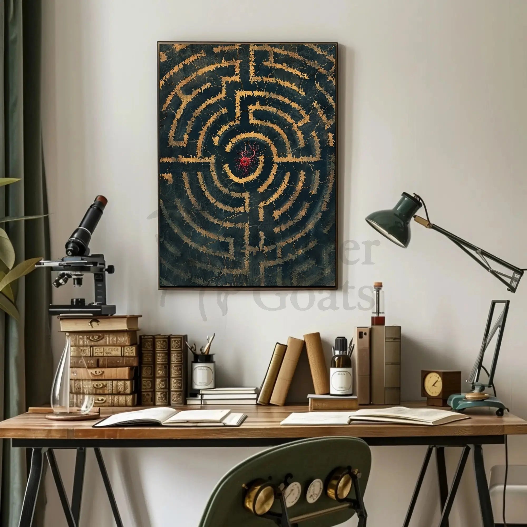 Intricate Maze Heart Design: Abstract, Artistic, or Pop Culture Poster PosterGoat