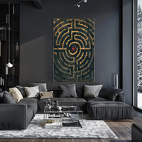Intricate Maze Heart Design: Abstract, Artistic, or Pop Culture Poster PosterGoat