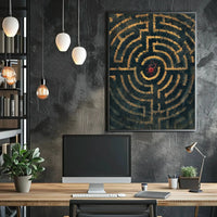 Intricate Maze Heart Design: Abstract, Artistic, or Pop Culture Poster PosterGoat