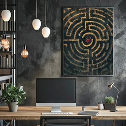 Intricate Maze Heart Design: Abstract, Artistic, or Pop Culture Poster PosterGoat