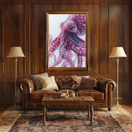 Intricate Octopus Illustration in Ethereal Colors Animal Poster PosterGoat