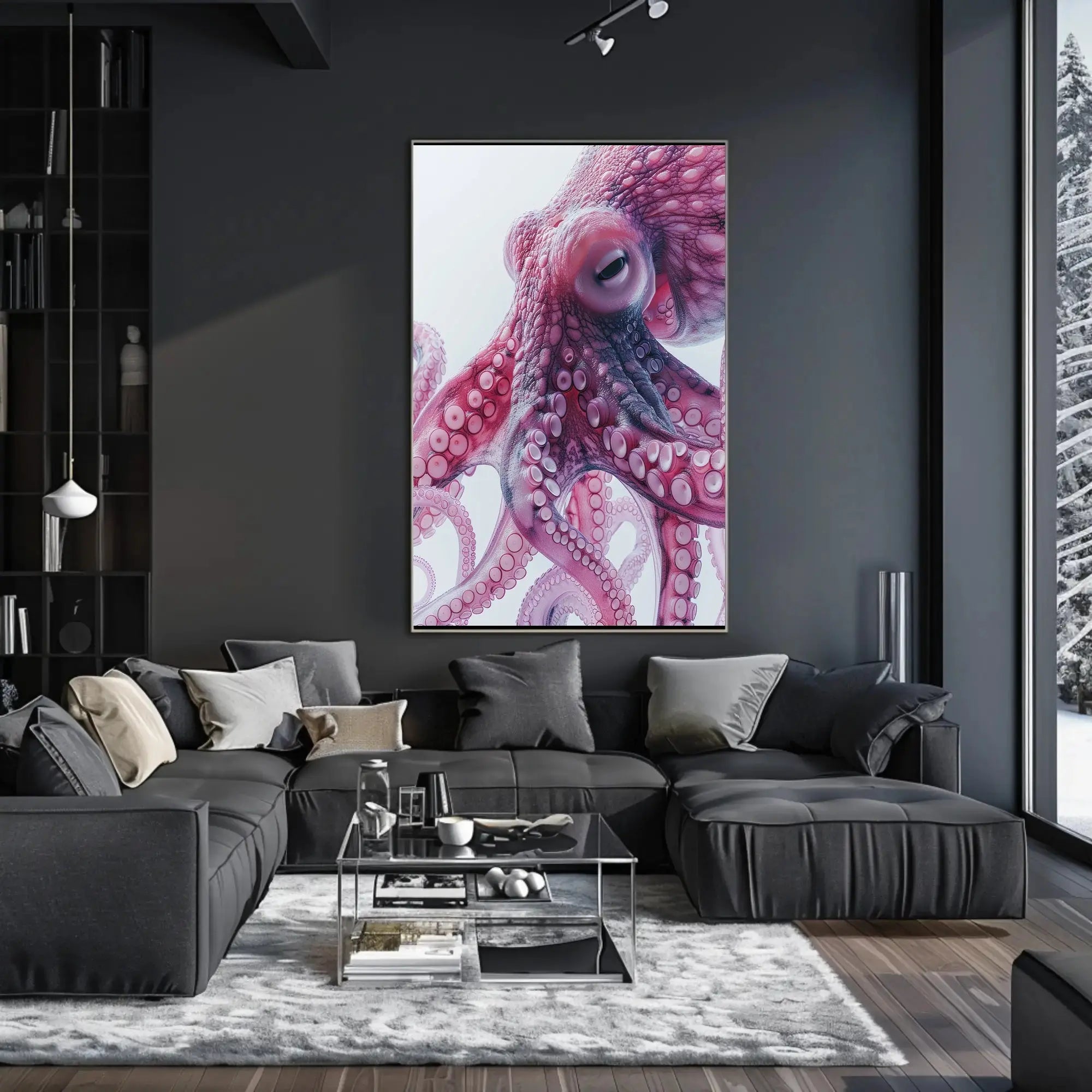 Intricate Octopus Illustration in Ethereal Colors Animal Poster PosterGoat