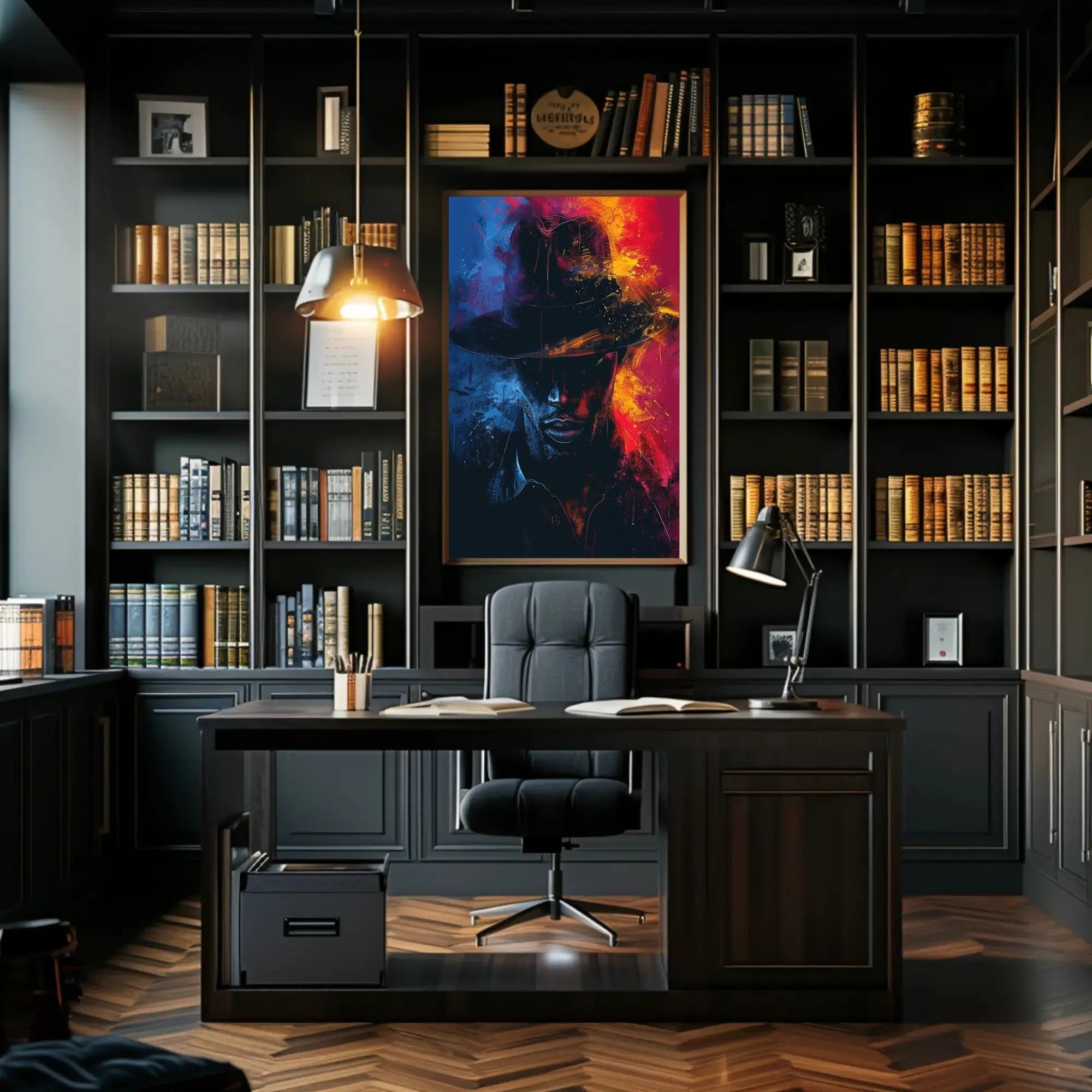 Intriguing Fedora Mystery Noir Art Print Poster PosterGoat