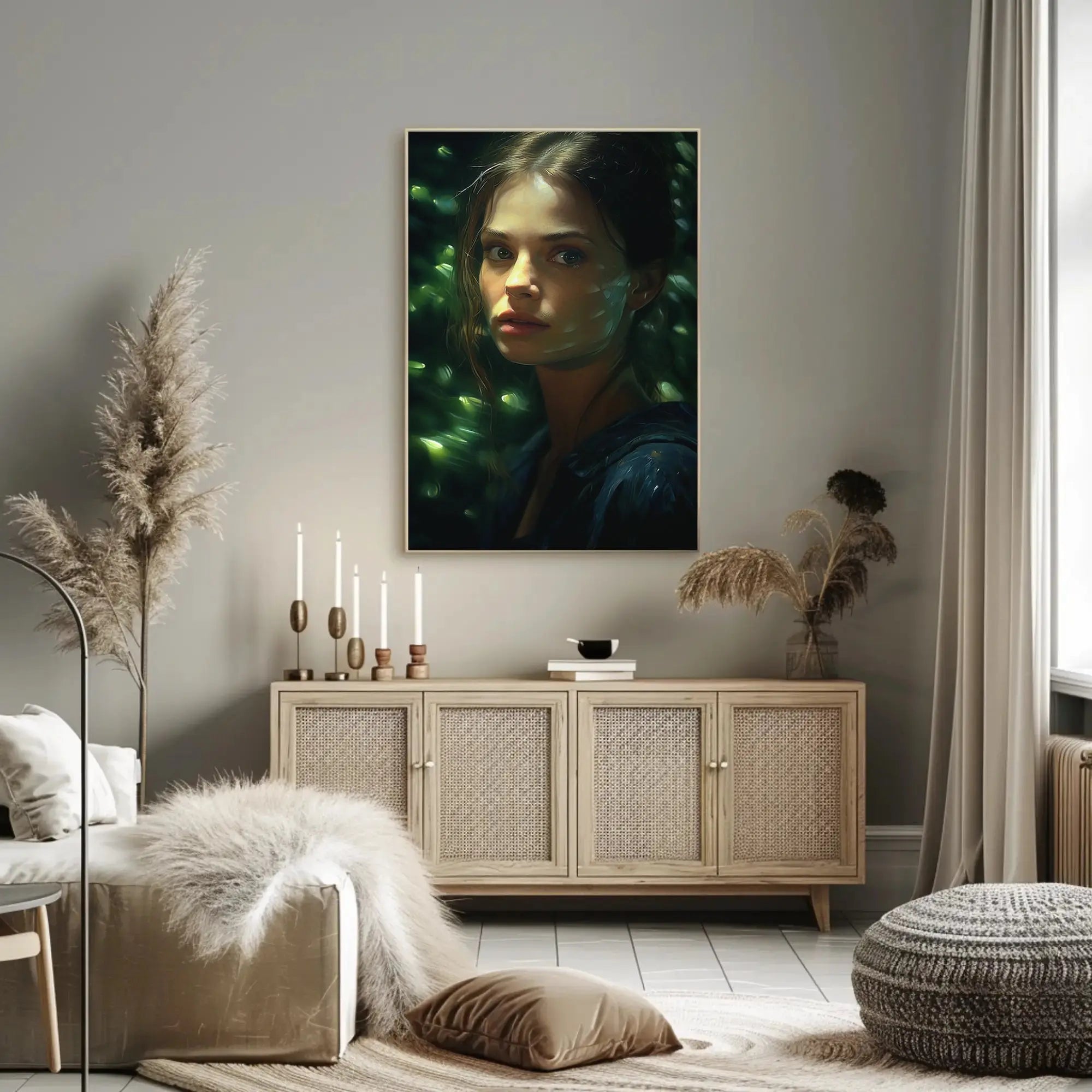 Introspective Beauty in Nature Artistic Poster PosterGoat