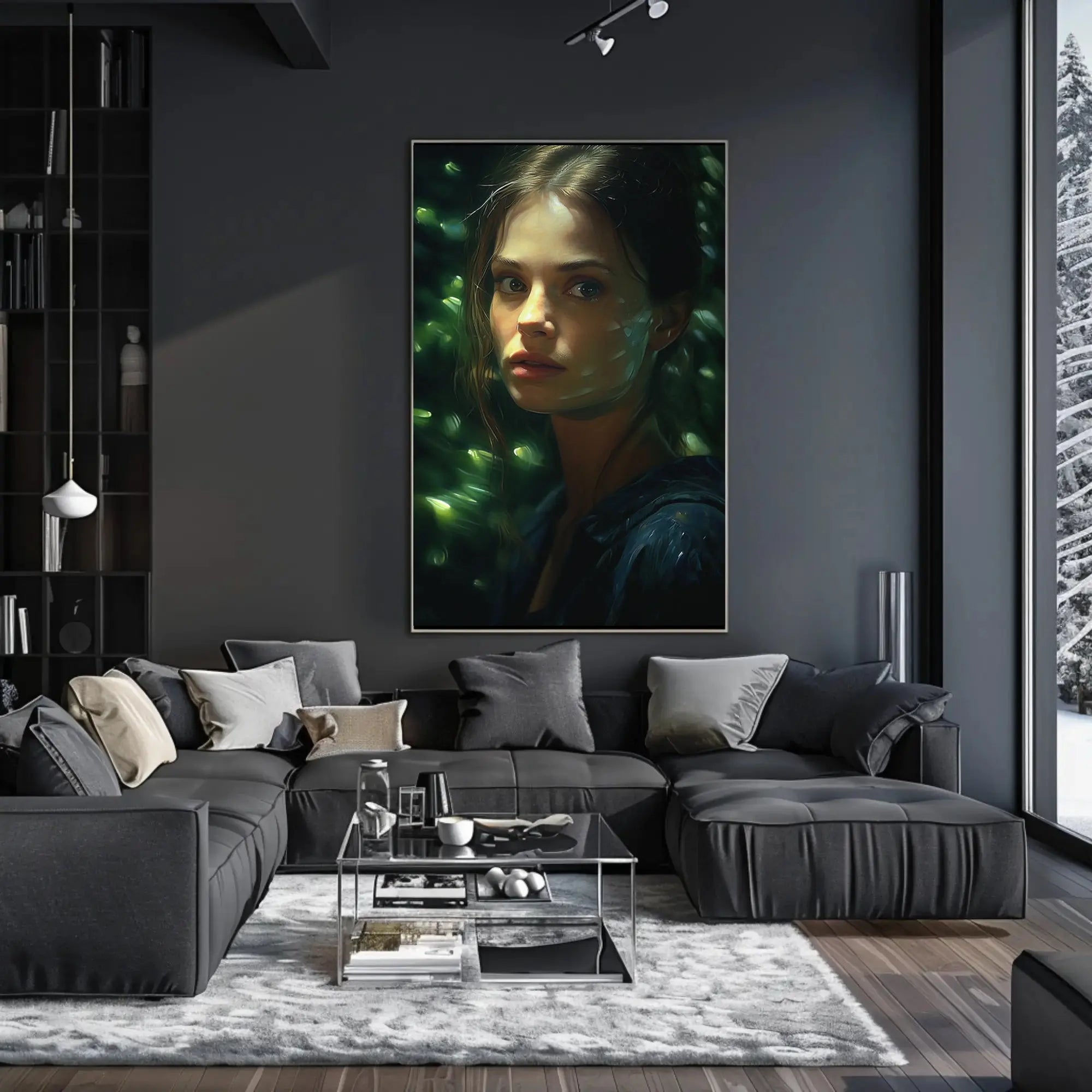 Introspective Beauty in Nature Artistic Poster PosterGoat