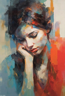 Introspective Beauty: Impressionistic Artistic Poster PosterGoat