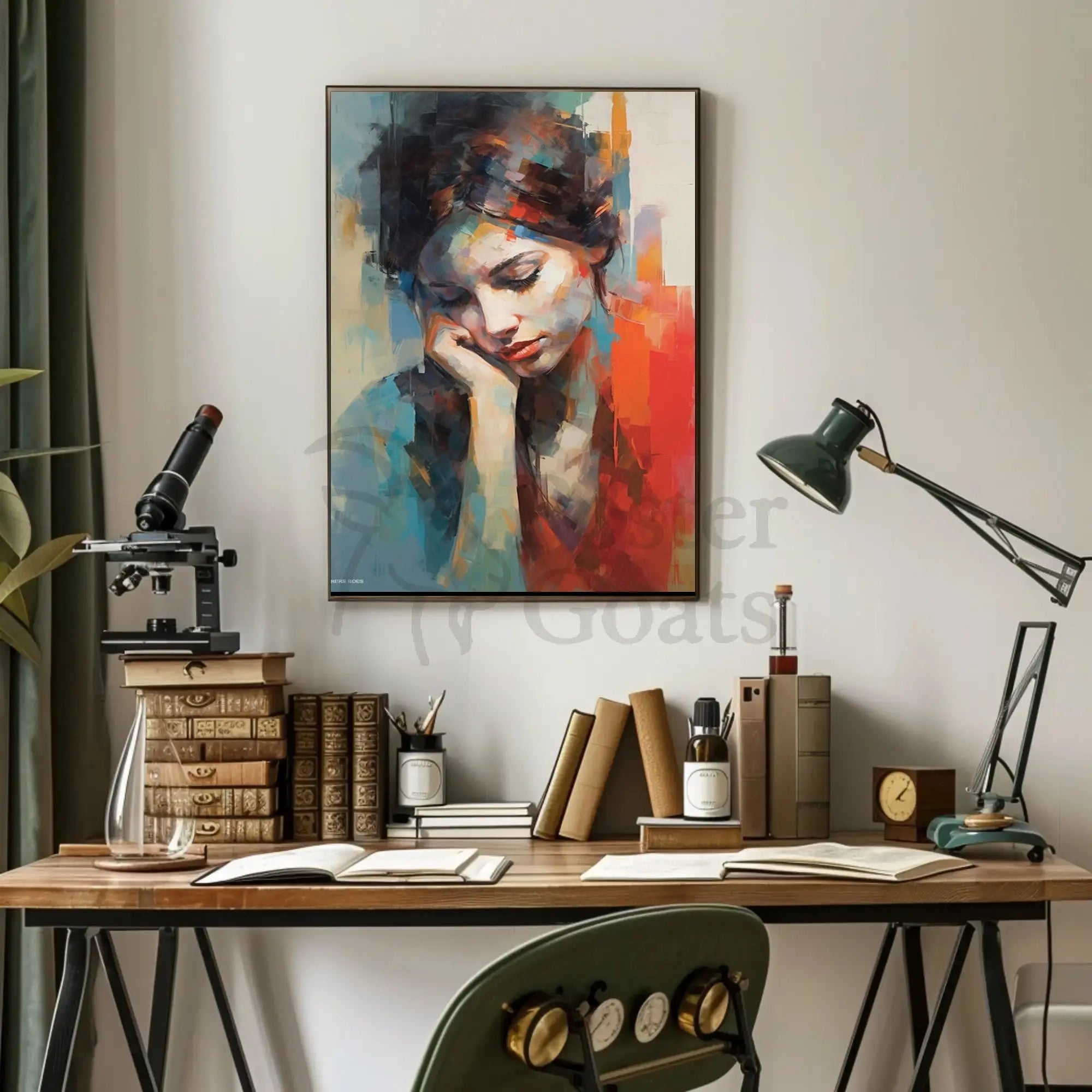 Introspective Beauty: Impressionistic Artistic Poster PosterGoat