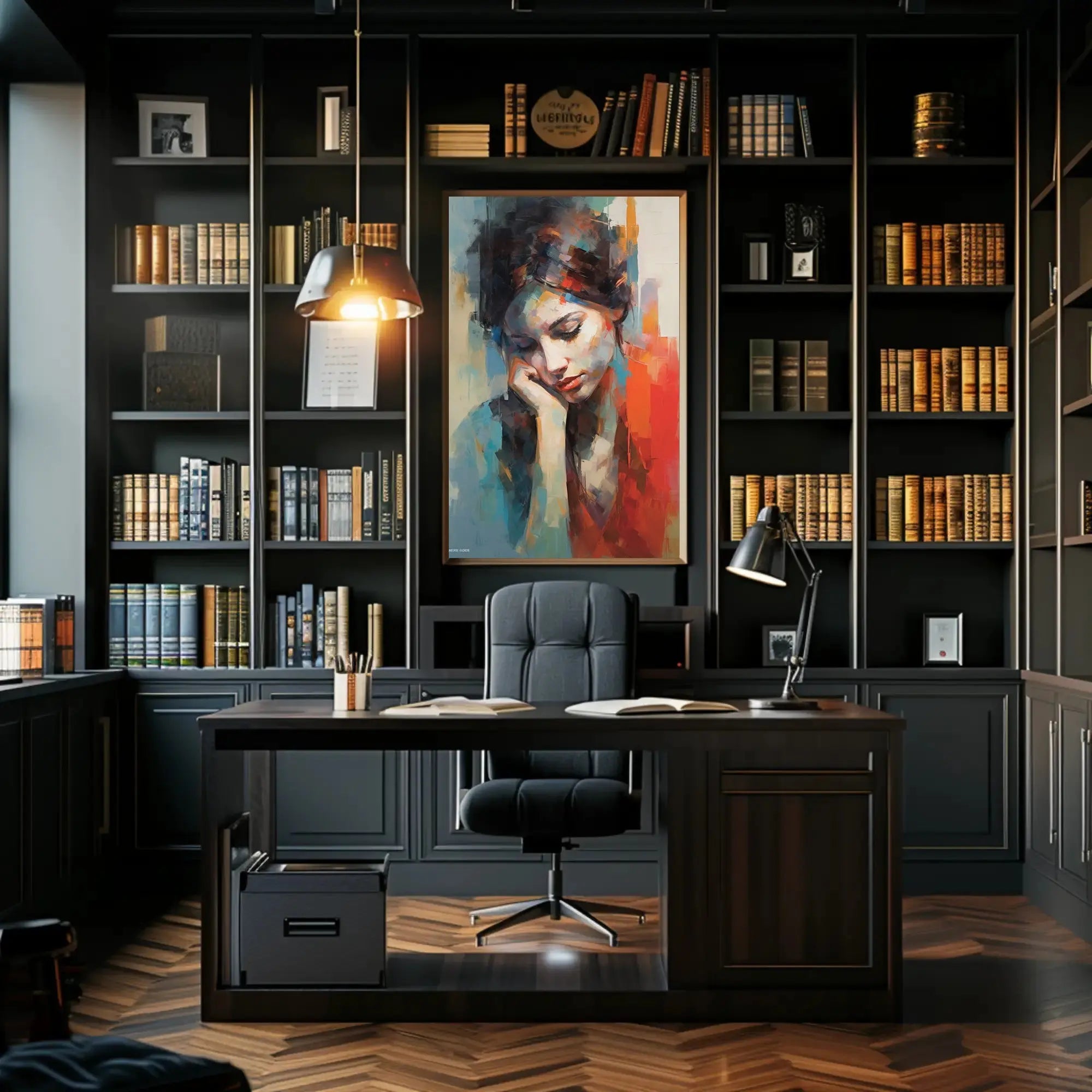Introspective Beauty: Impressionistic Artistic Poster PosterGoat