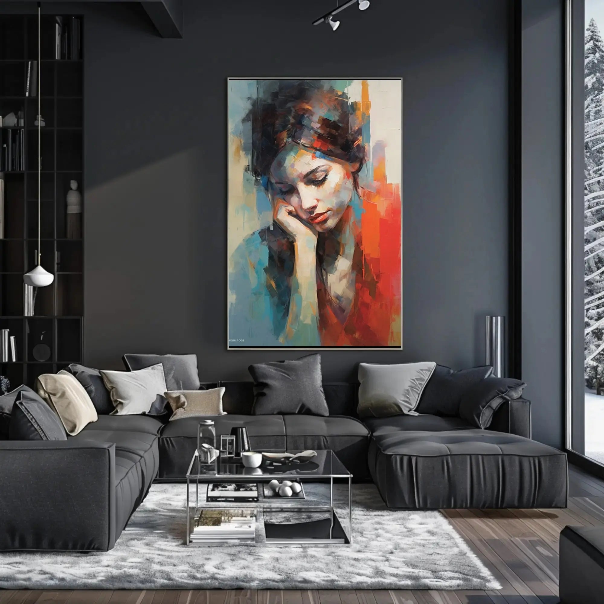 Introspective Beauty: Impressionistic Artistic Poster PosterGoat
