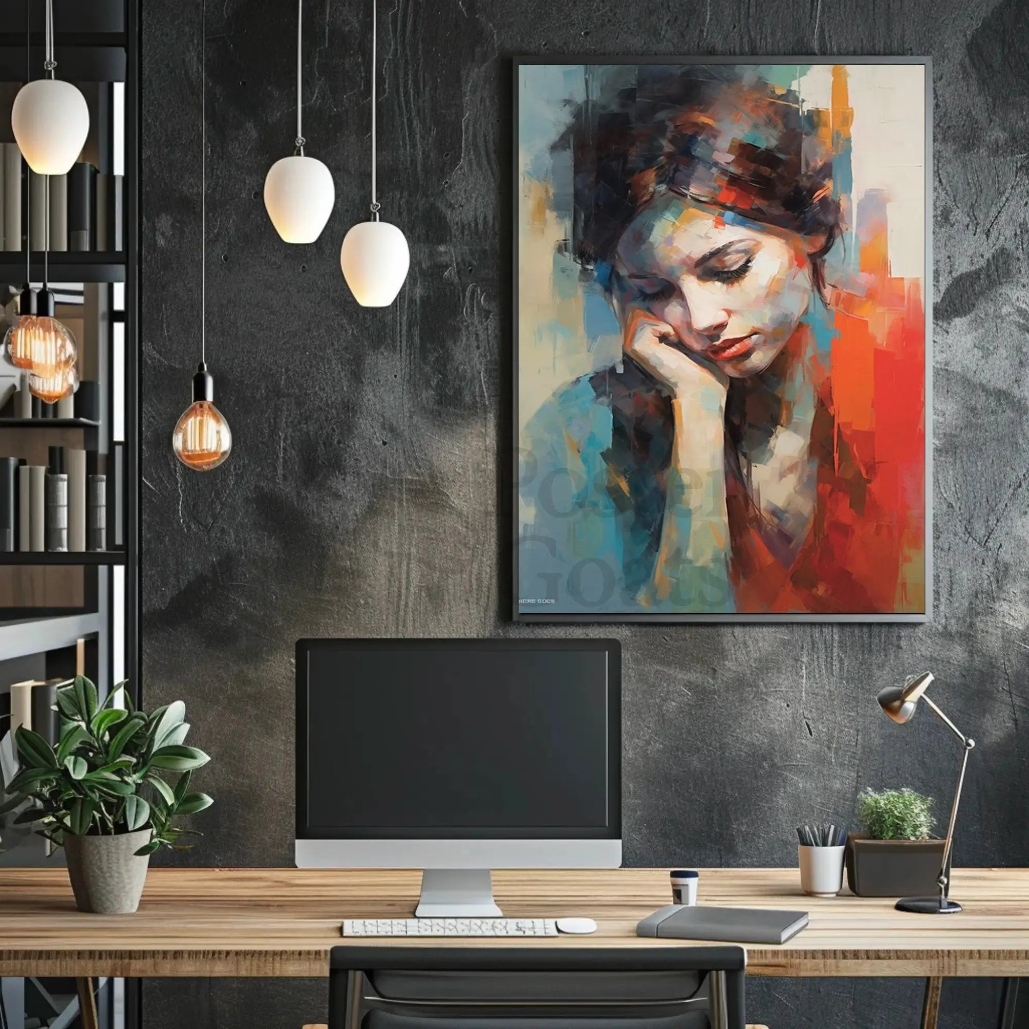 Introspective Beauty: Impressionistic Artistic Poster PosterGoat