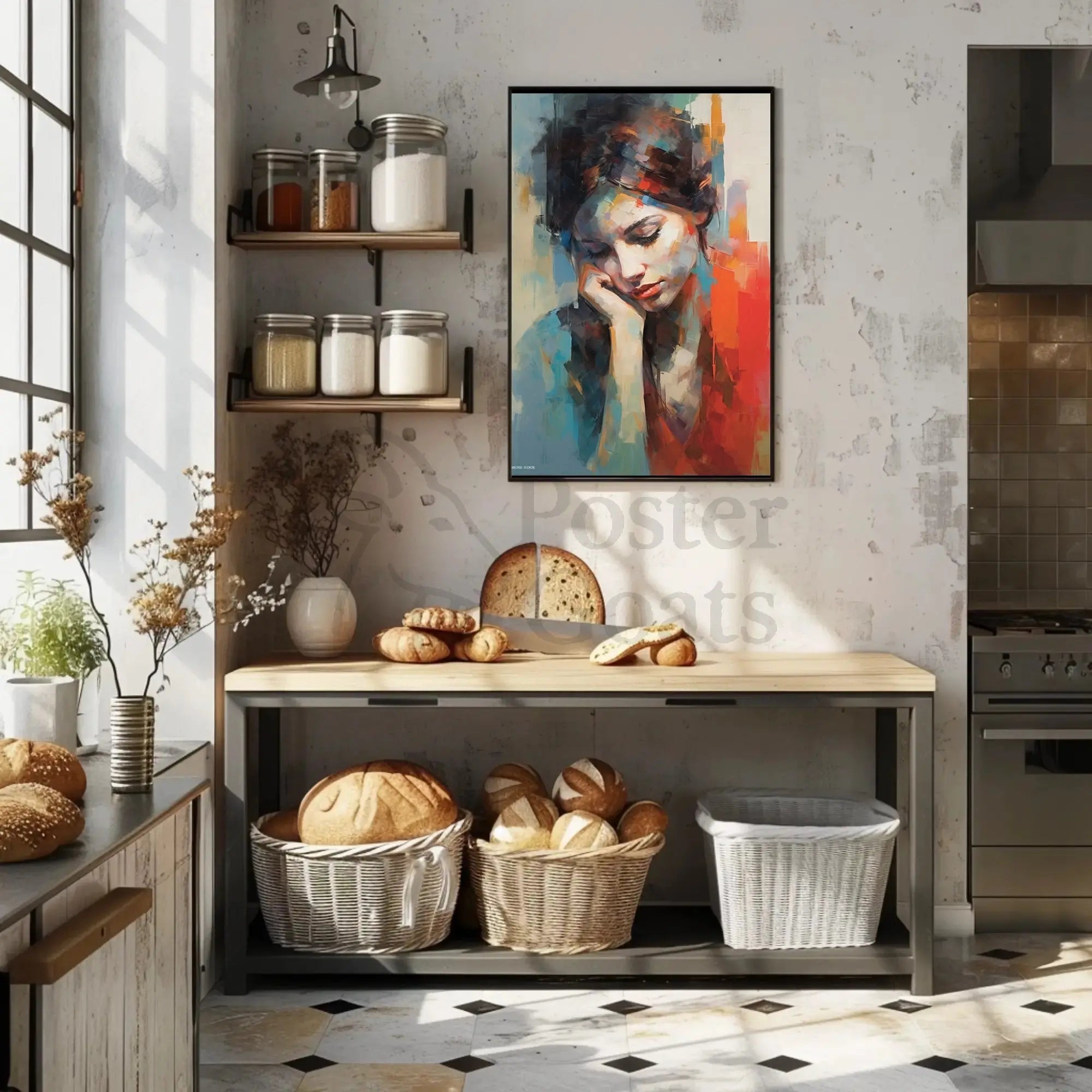 Introspective Beauty: Impressionistic Artistic Poster PosterGoat