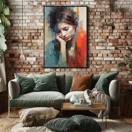 Introspective Beauty: Impressionistic Artistic Poster PosterGoat