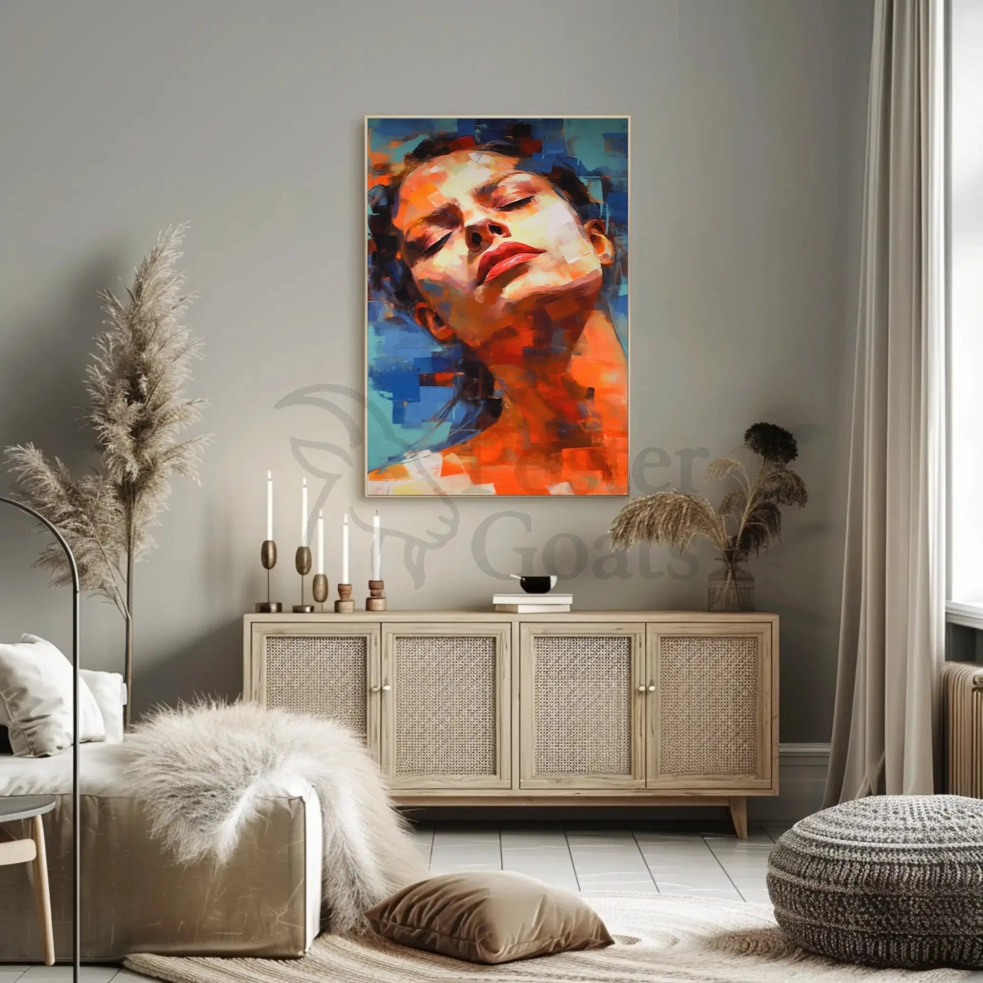 Introspective Expression in Abstract Artistic Poster PosterGoat