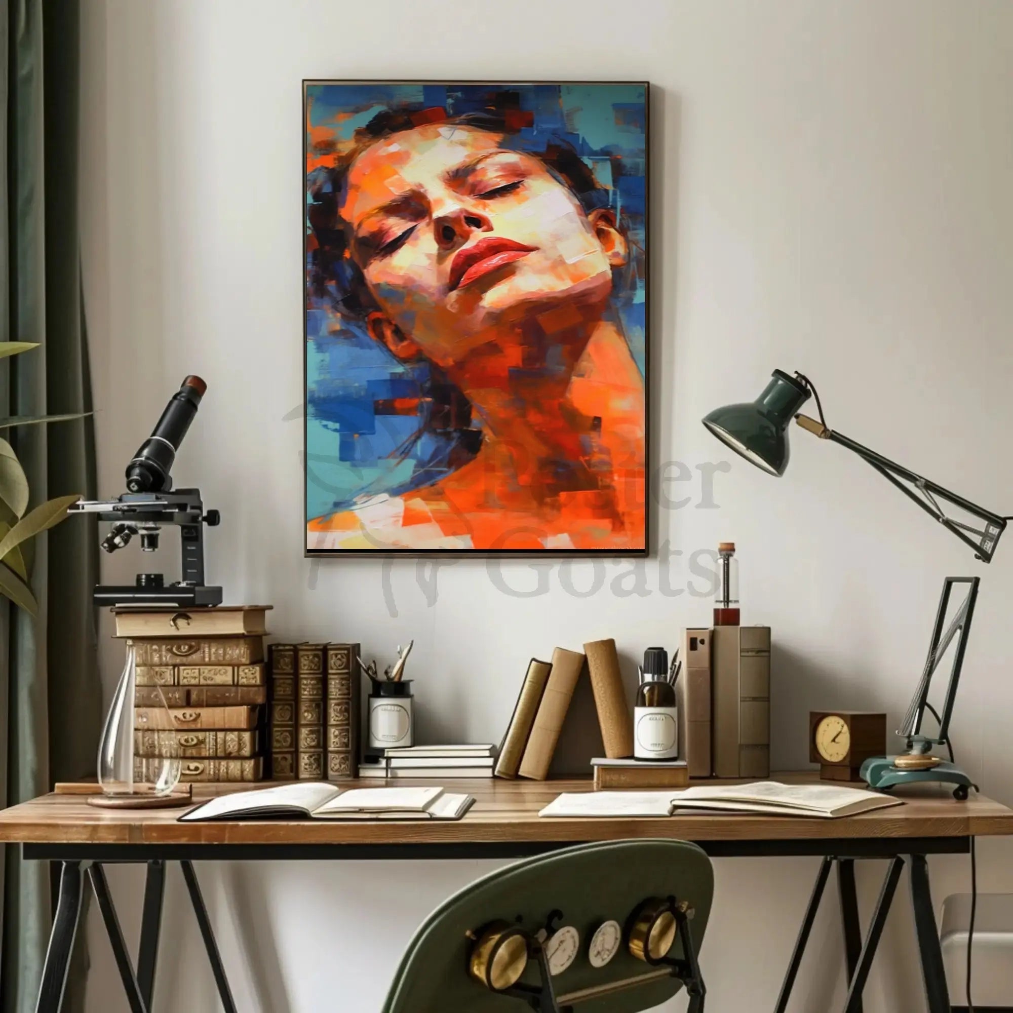 Introspective Expression in Abstract Artistic Poster PosterGoat
