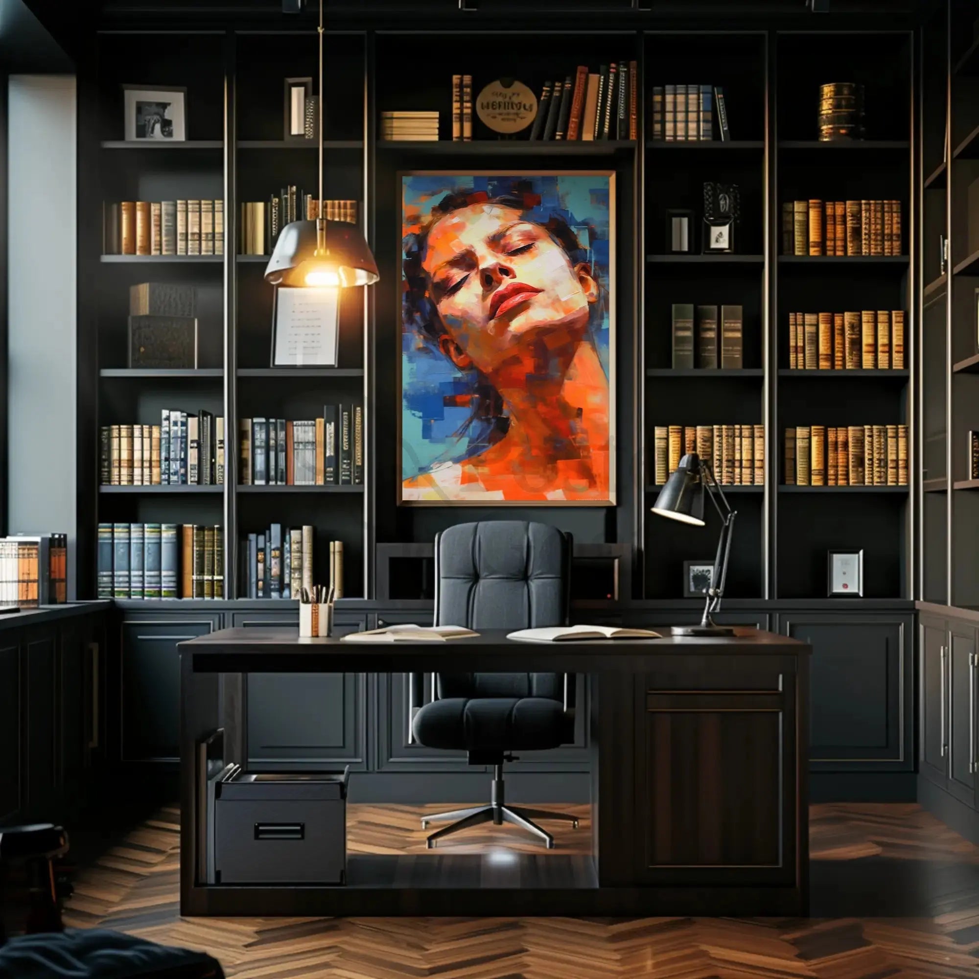Introspective Expression in Abstract Artistic Poster PosterGoat
