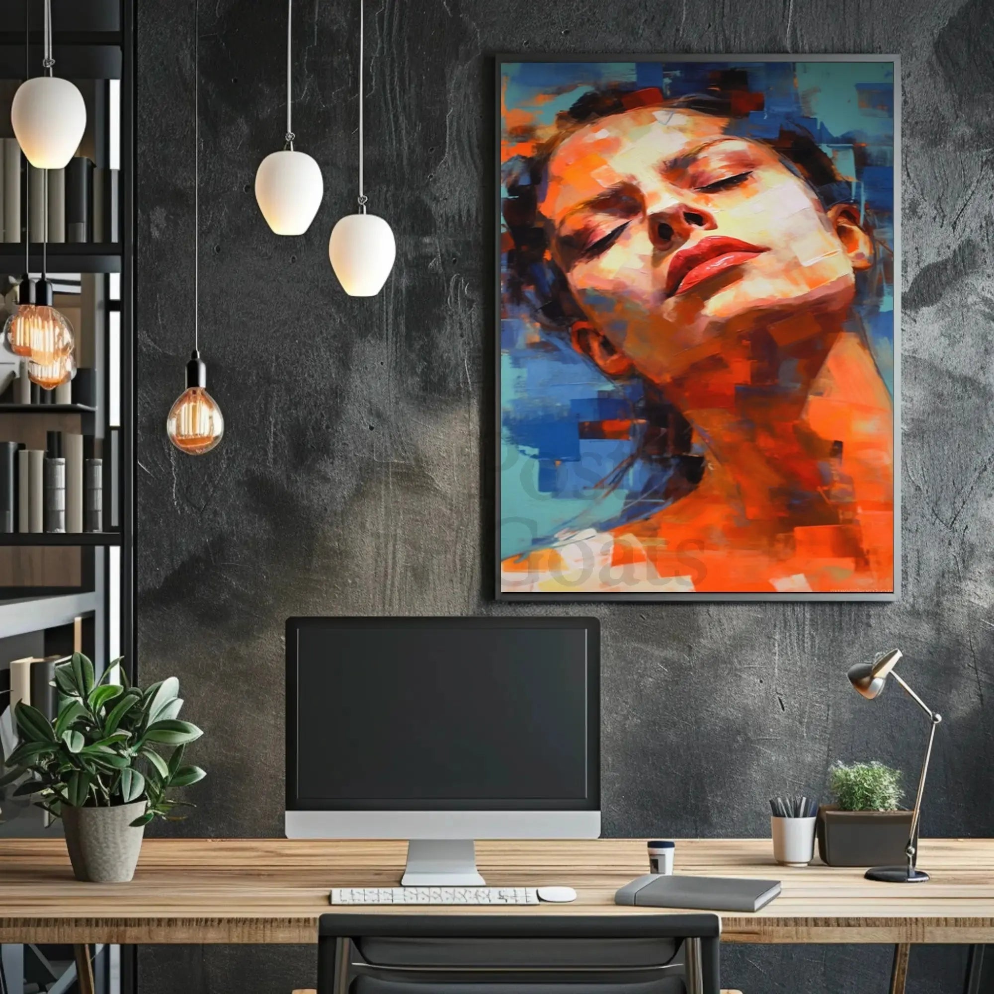 Introspective Expression in Abstract Artistic Poster PosterGoat
