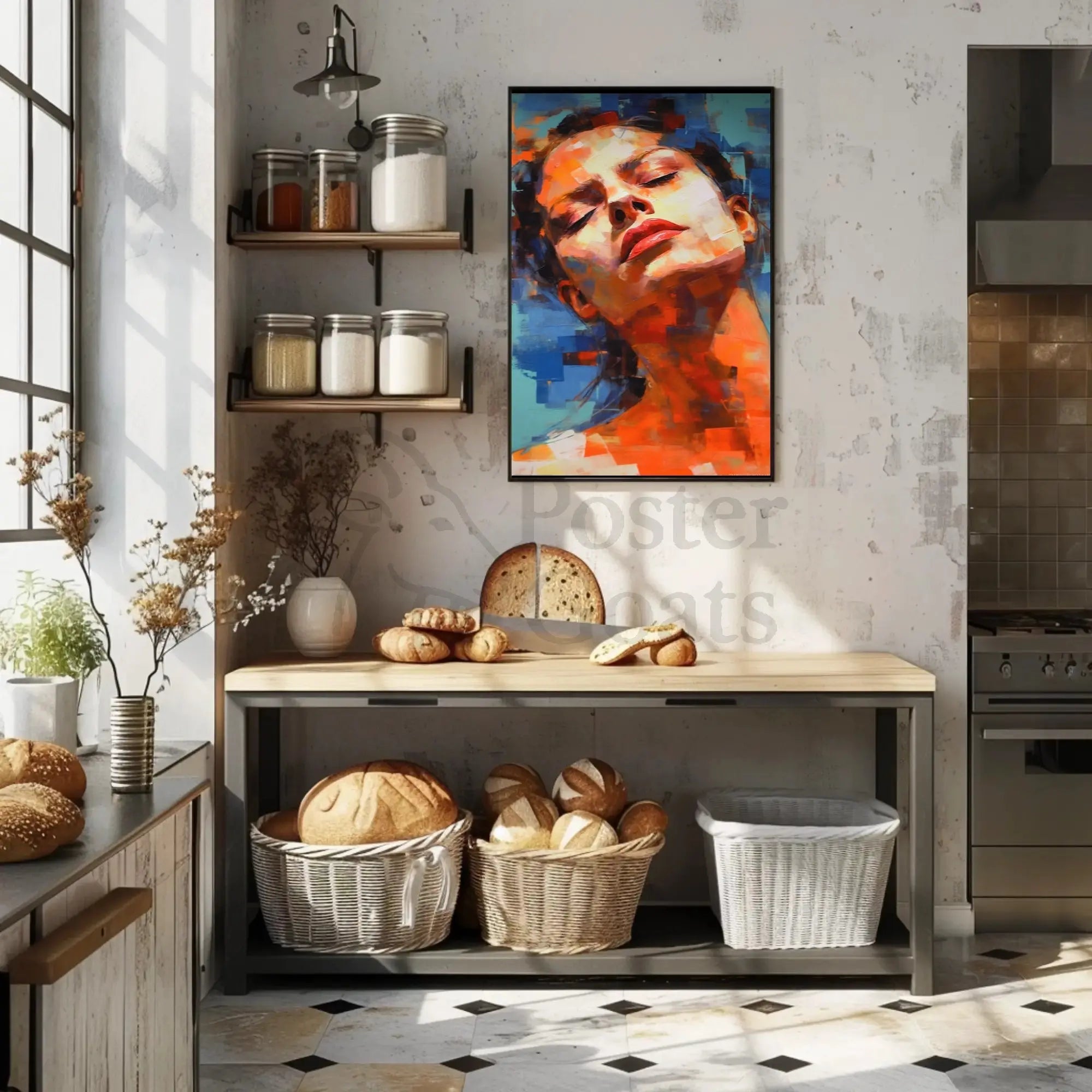 Introspective Expression in Abstract Artistic Poster PosterGoat