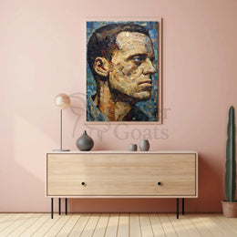 Introspective Male Mosaic Design Art Poster PosterGoat